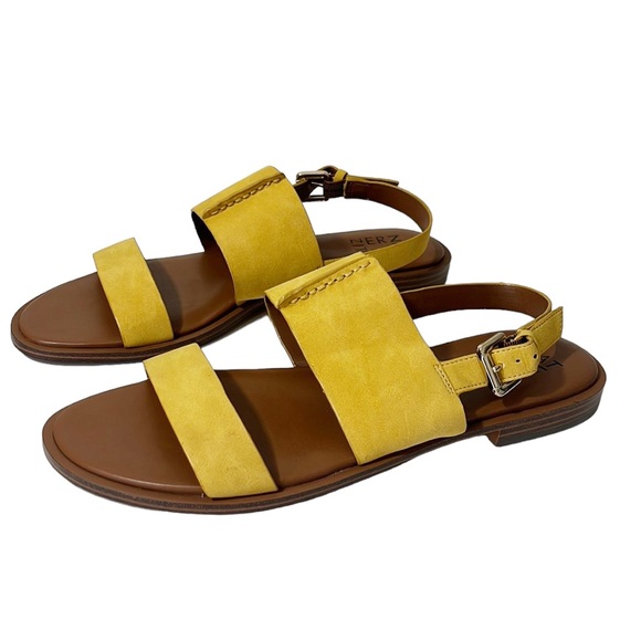 NATURALIZER Fairfax Sunset Yellow Faux Leather Sandals Size 8.5 - Picture 9 of 9